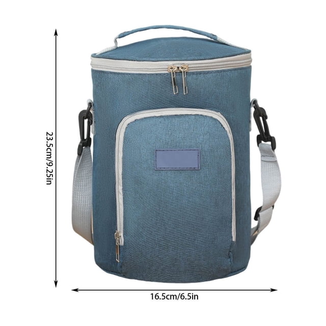 Bento Lunch Box Round Portable Bento Bag, Student Lunch Box Bag, Adjustable Diagonal Insulation Bag, Picnic Ice Bag, Insulation Bucket Storage Bag