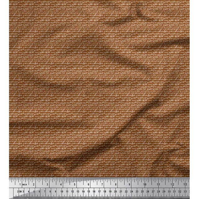 Soimoi Modal Satin Fabric Geometric Formula Education Theme Fabric Prints by Yard 42 Inch Wide