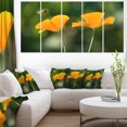 thumbnail image 1 of Orange Flowers and Flying Bee - Floral Canvas Art Print, 1 of 3