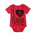 thumbnail image 1 of Xingqing Newborn Infant Baby Girl Boy Letters Short Sleeve O-Neck Button Closure Romper, 1 of 6