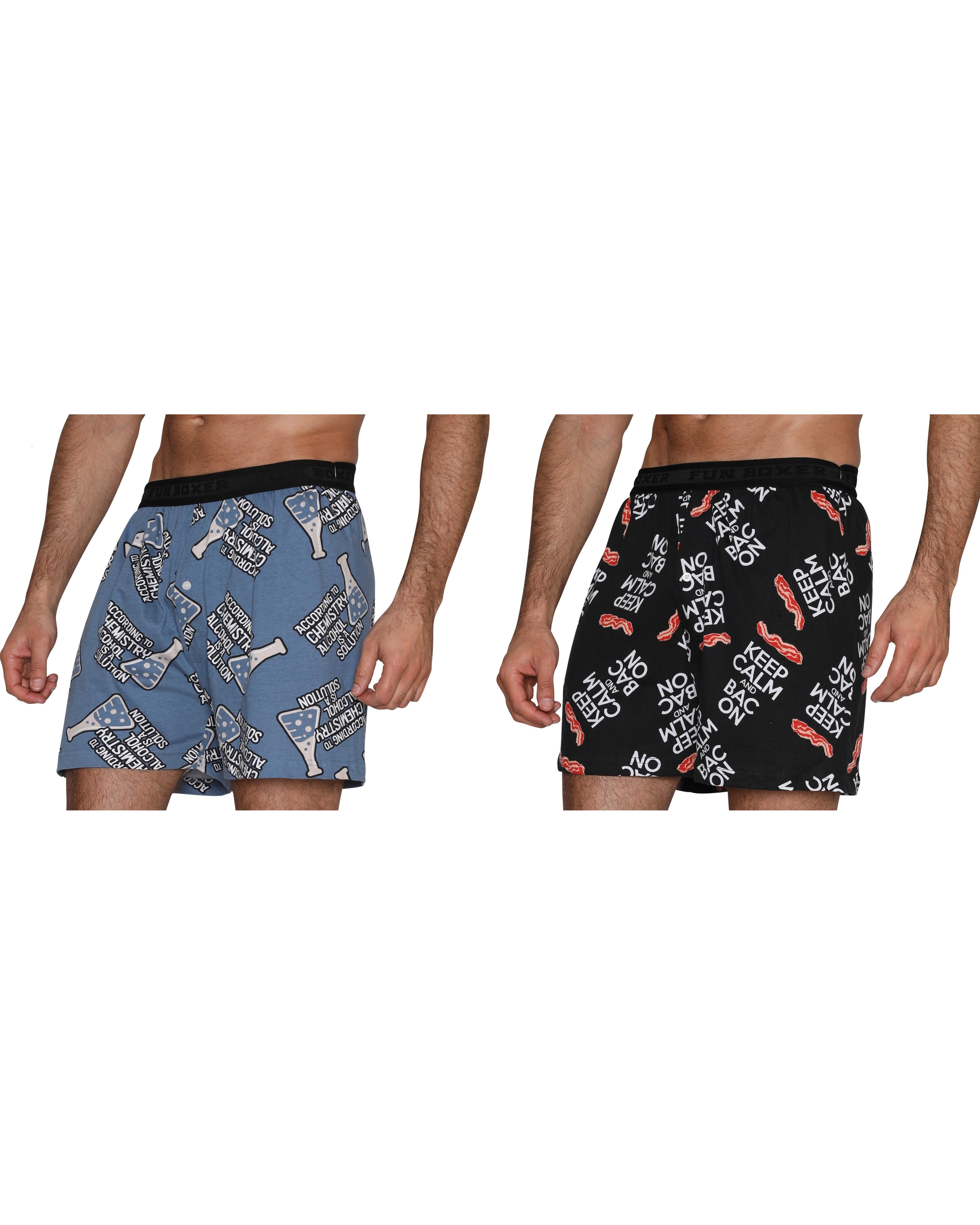 Fun Boxer Men's Boxer Shorts Funny Underwear 2 Pk Briefs