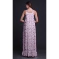 thumbnail image 2 of Bimba Robe de Nuit Imprimée Light Purple3 à Feuilles Florales et Primevère pour Femmes Longue à Bretelles Spaghetti Robe Maxi Vêtement de Nuit Grande, 2 of 5
