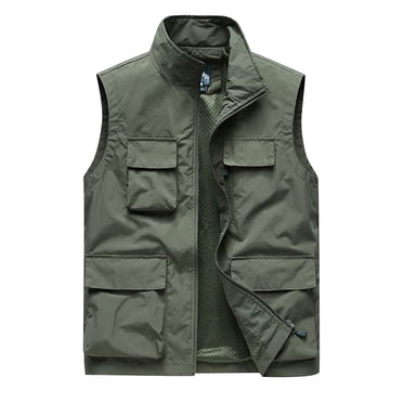 Cameland Men's Casual Outdoor Work Fishing Travel Photo Cargo Vest Jacket Multi Pockets, Mens Vests Outerwear