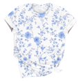 thumbnail image 4 of Pisexur Hauts d'Été pour Femmes, Blouses Habillées Décontractées pour Femmes, Hauts à la Mode pour Femmes, Chandail Décontracté Imprimé à Manches Courtes Col Rond, Grandes Tailles pour Femmes Multicolore, 5TG, 4 of 5