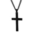 thumbnail image 3 of Collier Chaîne Pendentif Croix Simple Simple Bijoux Homme Noir/or/argent J8X1, 3 of 6
