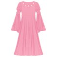 thumbnail image 3 of Doomiva Robe Renaissance Rétro à Manches Cloche pour Filles Enfants Costume Médiéval Halloween Cosplay Longue Robe Maxi Rose 6, 3 of 7