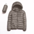 thumbnail image 5 of Packable down Jacket, Lightweight Hooded Puffer, White Duck down Coat Khaki S , Coat, 5 of 5