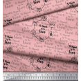 thumbnail image 2 of Soimoi Pink Poly Georgette Fabric To Travel Is To Live Text Printed Craft Fabric by the Yard 52 Inch Wide, 2 of 2