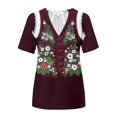 thumbnail image 4 of Kcodviy Femmes T-Shirts Confortables Imprimés T-Shirt de Compression Femmes Col Rond Manches Courtes Col Roulé Manches Longues T-Shirt Femmes Hauts Tee Tunique Blouse, 4 of 4