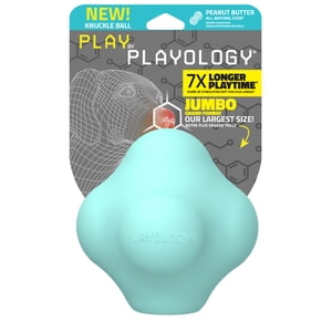 Playology Jumbo Knuckle Ball - Peanut Butter Scented Dog Toy
