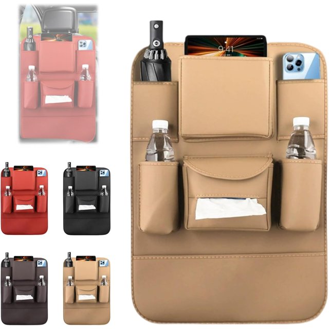 Car Seat Back Organizer, Car Seat Back Storage Bag Hanging Bag Multifunctional Storage Box, Universal Back Seat Car Organizer with 7 Pockets