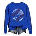 thumbnail image 2 of IMENGL Spring baseball print crew neck hooded sweatshirt long, Blue XL, Size M-2XL, 2 of 4
