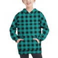 thumbnail image 1 of MeetoTime Sweat à Capuche Surdimensionné pour Filles et Garçons Manches Longues Col Rond Imprimé à Carreaux Pull Automne Hiver pour Enfants, 1 of 6