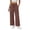 Brown, variant on Nfurl High Waisted Pants for Women Wide Leg Work Casual Trouser Pants with Drawstring Trendy Summer Cute Going Out Pants with Pockets Black,M