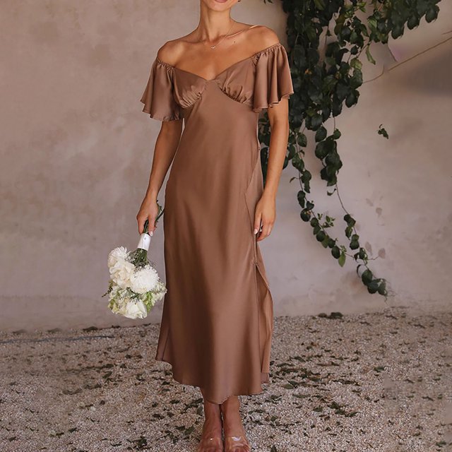 SMihono Summer Plus Size Dress for Women 2023 Mode Casual Printemps Été Manches Courtes Cheville Ronde Robe