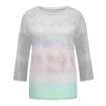 thumbnail image 3 of RKSTN Chandails pour Femmes Manches Longues Mode Hauts à Col Rond Imprimés Teinture sur Nœuds Décontractés Sortie Blouses Amples, 3 of 3