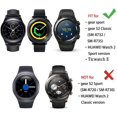 thumbnail image 3 of Bracelet en Résine Compatible avec Samsung Galaxy Watch Active 2 (44mm/40mm)/Active, Galaxy Watch 42mm R810, Gear Sport, Gear S2 Classic, Ticwatch E, Bracelet de Mode pour Femmes et Hommes (Noir), 3 of 7