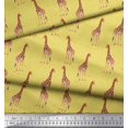 thumbnail image 2 of Soimoi Yellow polyester Crepe Fabric Dot & Giraffe Animal Decor Fabric Printed BTY 42 Inch Wide, 2 of 3