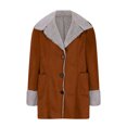 thumbnail image 4 of LOVZFMLL Vestes pour Femmes Hiver Chaud Composite Bouton Col à Revers Veste Manteau d'Extérieur, 4 of 6
