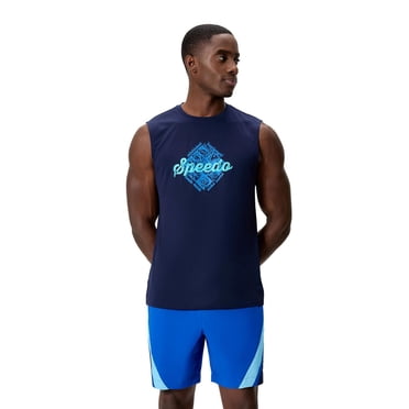 Speedo Men's "Speedo Wave" Back Graphic Muscle Swim Tank