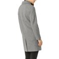 thumbnail image 3 of INSPIRE CHIC Women's Double Breasted Lapel Raglan Long Sleeve Mid Length Overcoat M Grey, 3 of 8