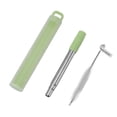 thumbnail image 2 of Paille Pliable, Portable Réutilisable en Acier Inoxydable Sûre Compacte avec Étui de Rangement pour Voyage Travail Cuisine Voiture Bleu, Vert, Violet, 2 of 7