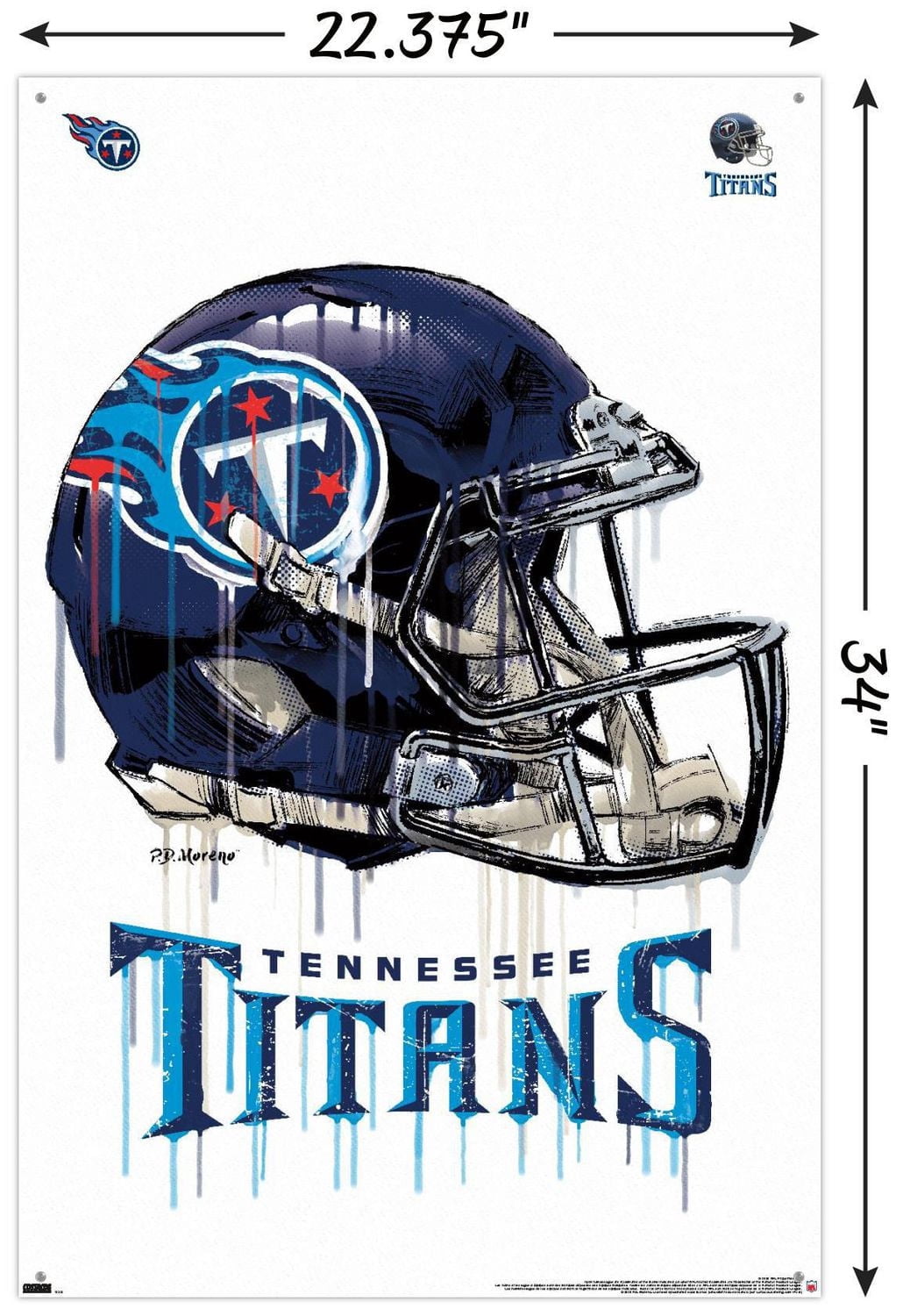 NFL Tennessee Titans - Drip Helmet 20 Wall Poster