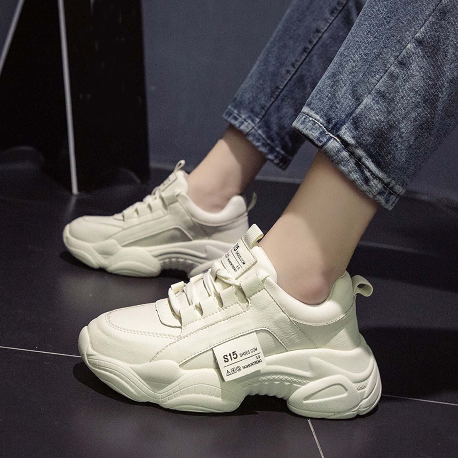 LSLJS Women's Casual Shoes Cross Tied Fashion Sneakers Flat Shoes Running Sport Shoes, Women's Sneakers