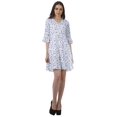 thumbnail image 2 of Moomaya Robe Courte à Cordon Imprimée en Poly-Crêpe Grande Taille Robes Chemise pour Femmes, 2 of 4