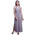 thumbnail image 1 of Bimba Floral Ladies Sleeveless Long Print Maxi Dress with Side Slits Summer Wear-XX-Large, 1 of 6
