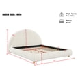 thumbnail image 4 of Noble House Lit Plateforme Grand Format en Bouclé, Tête de Lit Ronde Courbée, Cadre Profil Bas, Blanc, 4 of 8