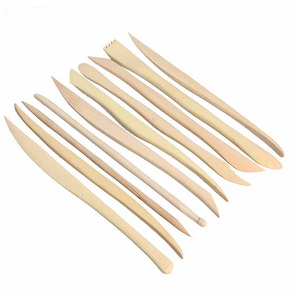 ruzhgo 10pcs Wooden Clay Sculpture Tools Polymer Clay Pottery Modeling Tools
