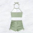 thumbnail image 5 of Cameland Women Solid-Color Split Body Sexy Backless Bikini Swimsuit Set, 5 of 5
