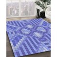 thumbnail image 3 of Ahgly Company Machine Washable Indoor Square Transitional Denim Blue Area Rugs, 8' Square, 3 of 7