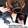 thumbnail image 3 of Sparkling Crystal Stone Braided Hair Clips Rhinestone Hair UK Claws Lazy D3Y6, 3 of 9