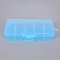 thumbnail image 5 of Thinsony 10 Grid Plastic Jewelry Removable Storage Box Beads Container Earring Blue 12.8x6.5x2.2cm 1Set, 5 of 5