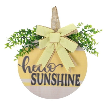 2023 Summer Fresh Hello Sunshine Summer Wooden Welcome Listing Home Garden Courtyard Door Decoration Door Plate Wooden Listing Front Porch Signs Wooden for Front Door Welcome Sign Wall Door Welcome
