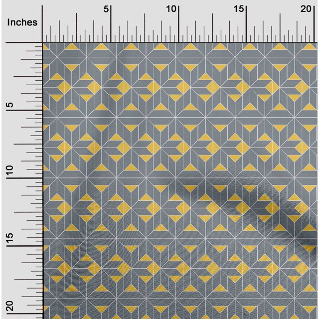 oneOone Cotton Poplin Fabric Square|Diamond & Triangle Geometric Print Fabric BTY 42 Inch Wide