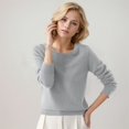 thumbnail image 1 of SHIXIAOO Women's Round Neck Pullover Sweater Solid Color Long Sleeves Raglan Sweater Dress Quarter Zip Sweater Pullover, 1 of 3