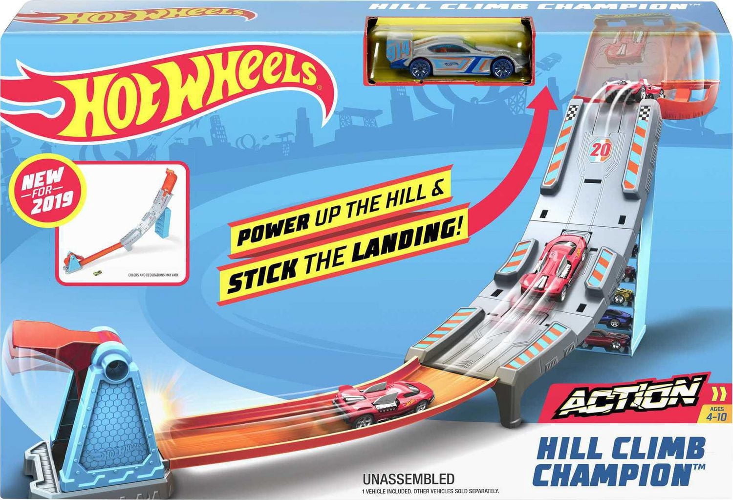 Hot Wheels Coffret de jeu Piste Champion de montée de pente