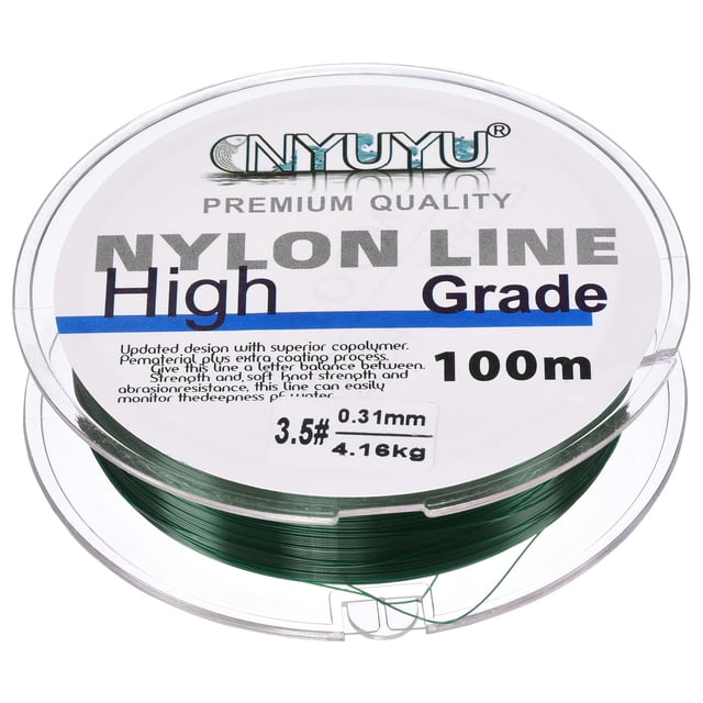 Uxcell 109Yard 10Lb Fluorocarbon Coated Monofilament Nylon Fishing Line Dark Green