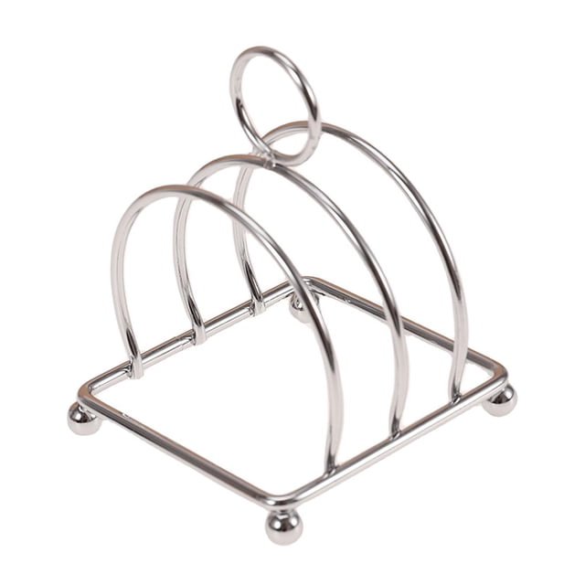 GROWTH TANK Stainless Steel Toast Rack Compact Countertop Household Serving 3 Slice Slot silver