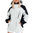 thumbnail image 1 of ManxiVoo Detachable Hood Women's Rain Jacket Multi-Purpose Hiking Windcoat With Adjustable Cuffs For Commuting XXXXL Size Light Ashy, 1 of 4