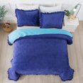 thumbnail image 2 of JML Velvet Quilt Set Twin Size 2 Pieces, Soft Velvet Diamond Pattern Bedspread Coverlet Quilted Bedding Set, with 1 Pillow Sham,Navy, 2 of 7