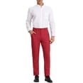 thumbnail image 2 of INSPIRE CHIC Men's Casual Geometric Printed Color Block Flat Front Dress Pants 30 Red, 2 of 7