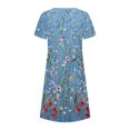 thumbnail image 5 of QIPOPIQ Robes pour Femmes Robe Évasée à Étages Manches Courtes Robes Décontractées Col Rond Robe Midi d'Été Robes Pliantes à Imprimé Offres 2023, 5 of 5