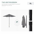 thumbnail image 4 of Outsunny Parasol de Patio 6,6 Pi, Parasol d'Extérieur avec 6 Baleines Gris Foncé, 4 of 10