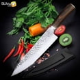 thumbnail image 4 of Kitchen Knife Set with Scissor,Stainless Steel Kitchen Shear and Professional Butcher Knife Hammered Non Stick Blade Cooking Tool, 4 of 6