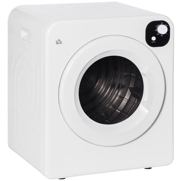 HOMCOM Electric Portable Dryer 1300W 3.22 CuFt Compact Laundry Dryer White