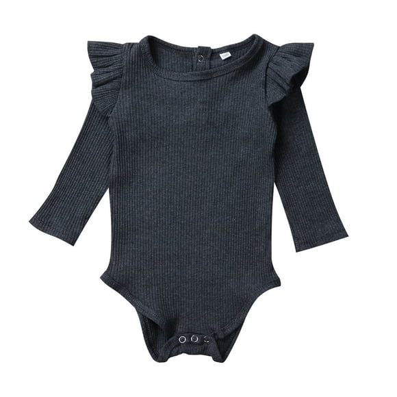 Barboteuse à Volants à Manches Longues pour Nouveau-Né et Tout-Petit Fille, Justaucorps Combinaison, Hauts, Vêtements d'Automne 6-12 Mois